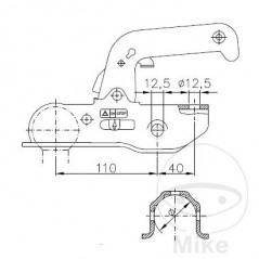 WINTERHOFF Tow ball hitch head 2.200 KG WW220-RB 50/51 MM 338.02.21