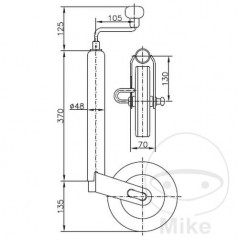 WINTERHOFF Support wheel with brake function ST 48 MM 200 X 50 338.04.74